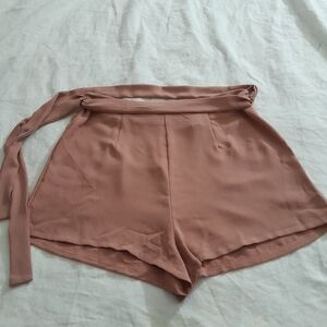 Windsor High Waist Tan Shorts with Sash